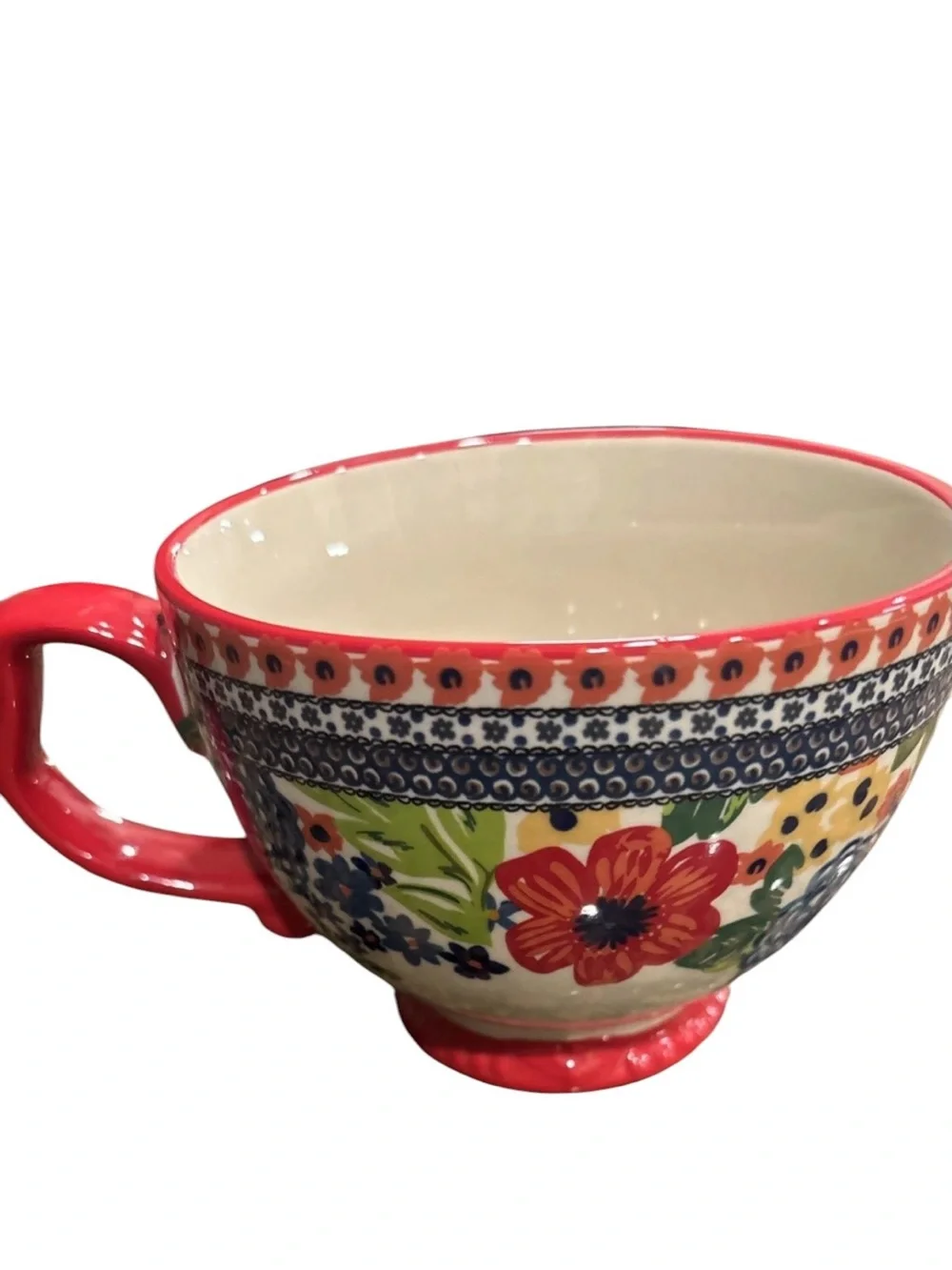Pioneer Woman Dazzling Dahlias Oversized Soup Mug with Handle